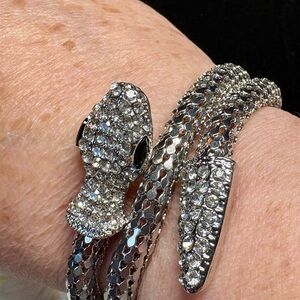 Elegant Silver serpentine/snake Crystal Bracelet